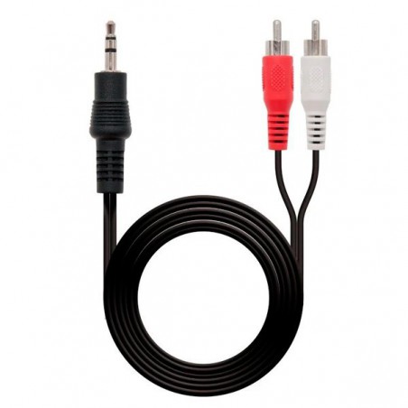 CABLE NANOCABLE JACK 3.5 MACHO - 2X RCA MACHO/ 3 MTR./ NEGRO