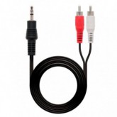 CABLE NANOCABLE JACK 3.5 MACHO - 2X RCA MACHO/ 3 MTR./ NEGRO