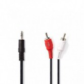 CABLE JACK 3.5 MACHO - 2X RCA MACHO/ 3 MTR./ NEGRO 