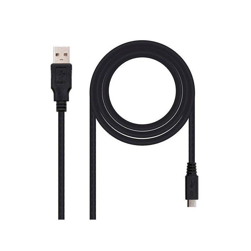 ADAP. NANOCABLE USB MACHO MICROUSB MACH 1.8M  NEGRO