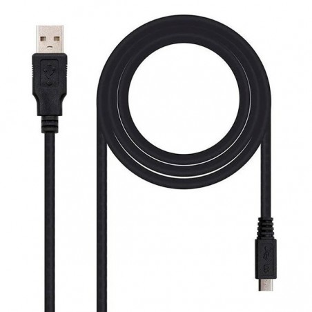 ADAP. NANOCABLE USB MACHO MICROUSB MACH 1.8M  NEGRO