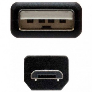 ADAP. NANOCABLE USB MACHO MICROUSB MACH 1.8M  NEGRO