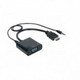 ADAPTADOR HDMI(M) A VGA(H) INCORPORA CONECTOR AUDIO