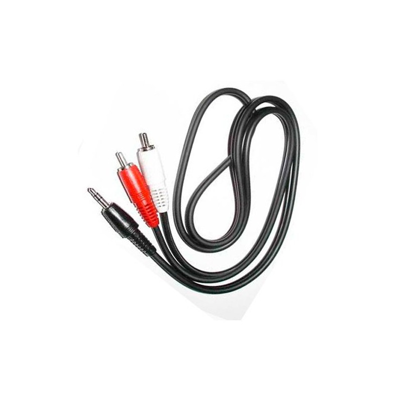 CABLE JACK 3.5 MACHO A 2X RCA MACHO/ 2,5 MTR./ NEGRO
