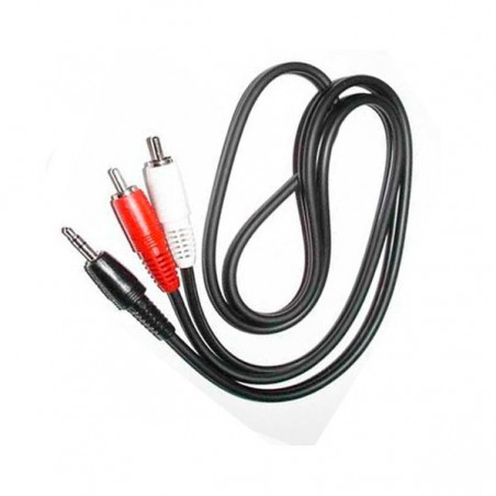 CABLE JACK 3.5 MACHO A 2X RCA MACHO/ 2,5 MTR./ NEGRO
