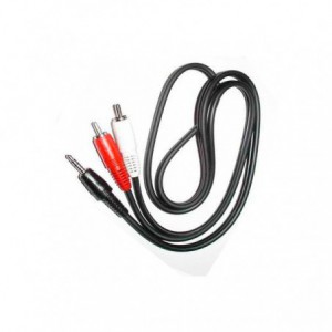 CABLE JACK 3.5 MACHO A 2X RCA MACHO/ 2,5 MTR./ NEGRO