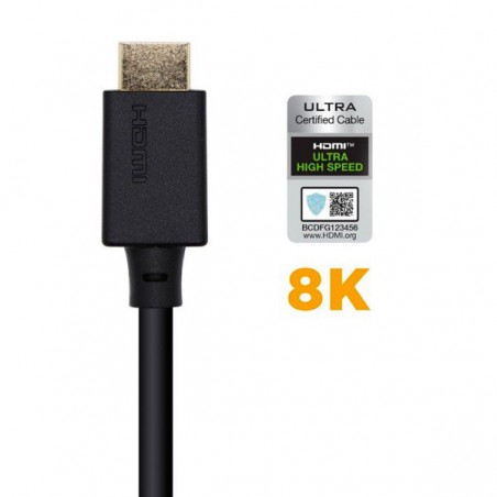 CABLE HDMI AISENS 2.1  8K HDMI MACHO HDMI MACHO1M NEGRO