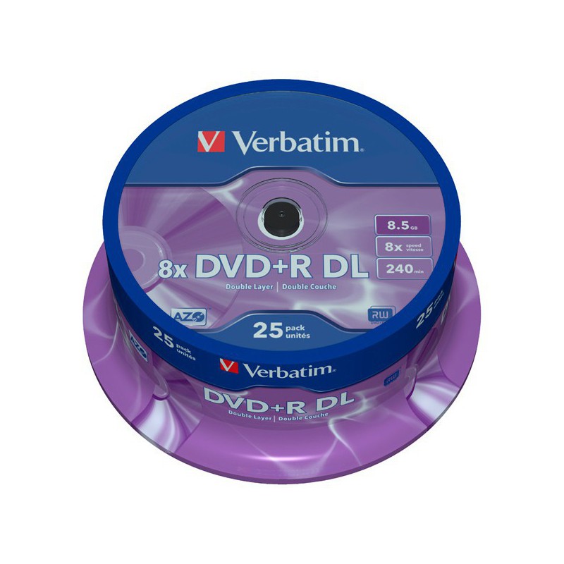 DVD+R VERBATIM  DOBLE CAPA 8X TARRINA 25UDS