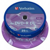 DVD+R VERBATIM  DOBLE CAPA 8X TARRINA 25UDS