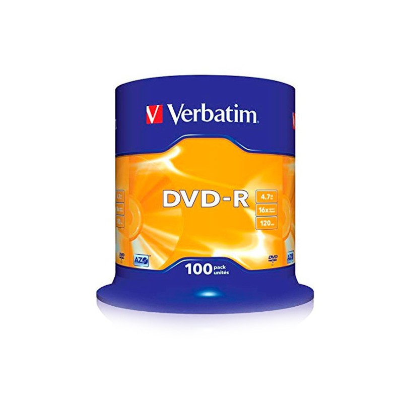 DVD-R VERBATIM  16X 4.7GB  TARRINA 100 UND
