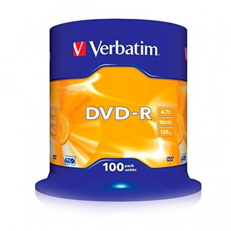 DVD-R VERBATIM  16X 4.7GB  TARRINA 100 UND