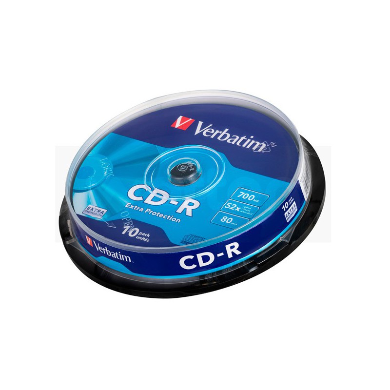 CD-ROM VERBATIM DATALIFE 52X 700MB TARRINA 10 UNIDADES EXTRA
