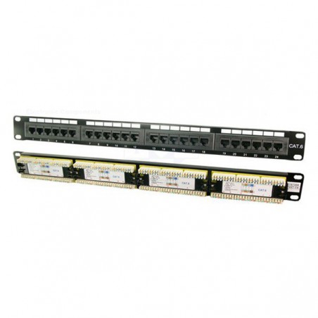 PATCH PANEL 19" PARA 24 PUERTOS CAT/6 UTP 