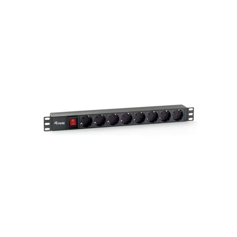 REGLETA 8 TOMAS 19" PARA RACK 1U 16A 1.80M