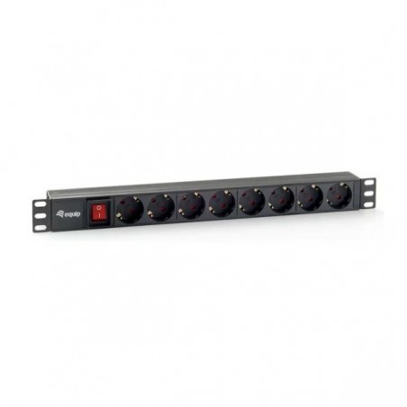 REGLETA 8 TOMAS 19" PARA RACK 1U 16A 1.80M