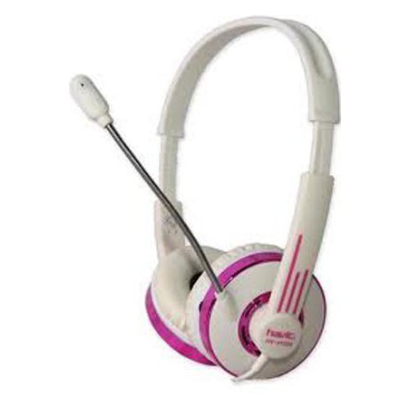 AURICULAR HAVIT HV-H132D ROSA/BLANCO CON MICROFONO