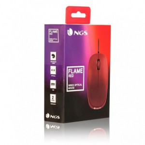 RATON NGS FLAME OPTICO 800DPI ROJO SCROLL CON CABLE