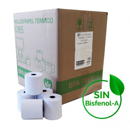 ROLLO TERMICO 57X55MM SIN BISFENOL A 65GR C/100