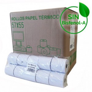 ROLLO TERMICO 57X55MM SIN BISFENOL A 65GR C/100