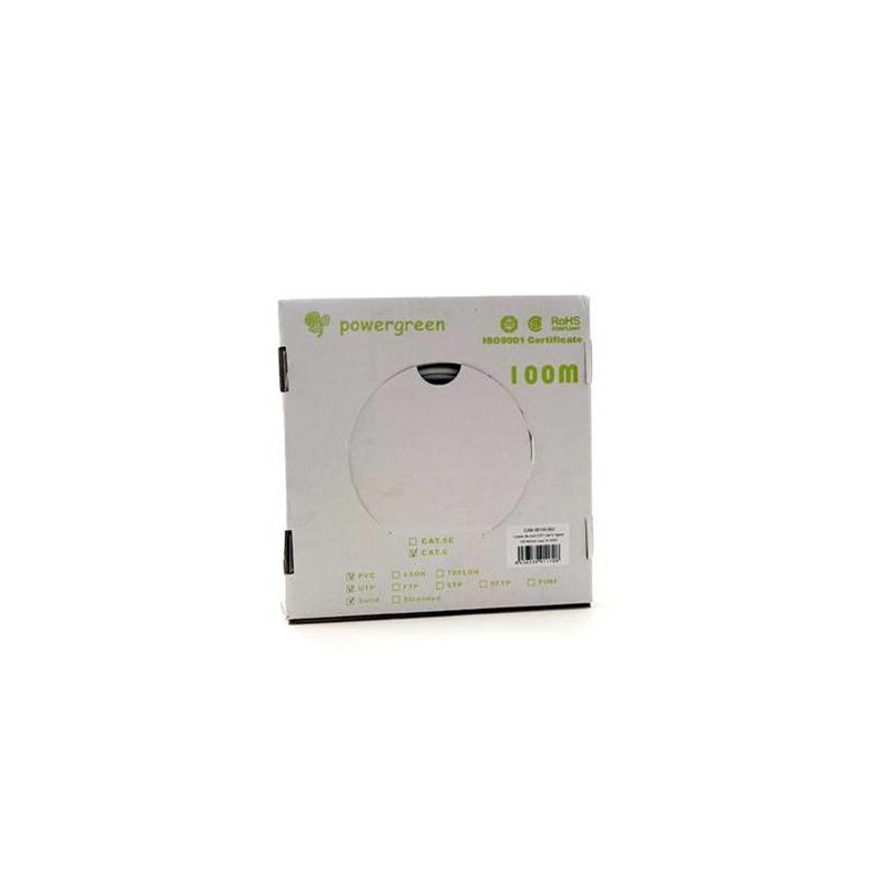 BOBINA CABLE RJ45 UTP 100 M.CAT.5E TIPO RIGIDO 