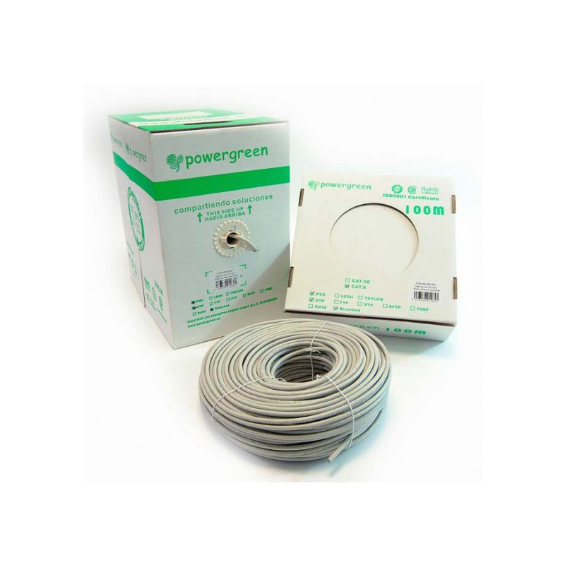 BOBINA CABLE RJ45 UTP100 M CAT.6 SOLIDO/RIGIDO AWG24  