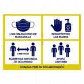 ETIQUETA 35 X 25  RECOMENDACIONES COVID  1 UND 