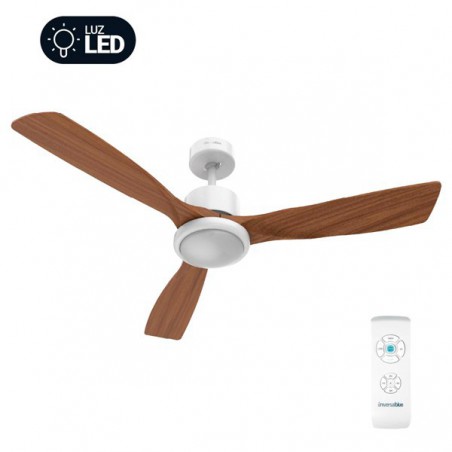 VENTILADOR DE TECHO CIERZO 3052 W PLUS BLANCO Y MADERA 132CM