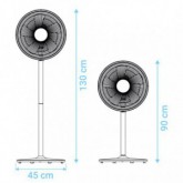 VENTILADOR DE PIE ZERMATT 3046B RADIAL NEGRO BASE RED. 45W