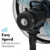 VENTILADOR DE PIE ZERMATT 3046B RADIAL NEGRO BASE RED. 45W
