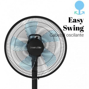 VENTILADOR DE PIE ZERMATT 3046B RADIAL NEGRO BASE RED. 45W