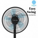 VENTILADOR DE PIE ZERMATT 3046B RADIAL NEGRO BASE RED. 45W