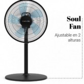 VENTILADOR DE PIE ZERMATT 3046B RADIAL NEGRO BASE RED. 45W