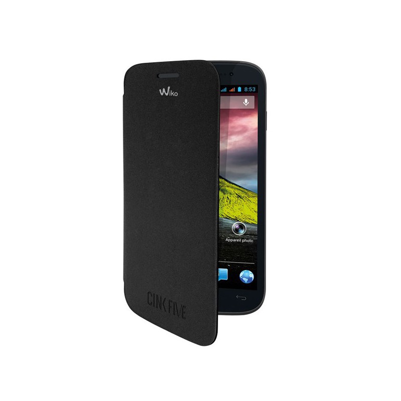 FUNDA WIKO CON TAPA CINK FIVE NEGRO*