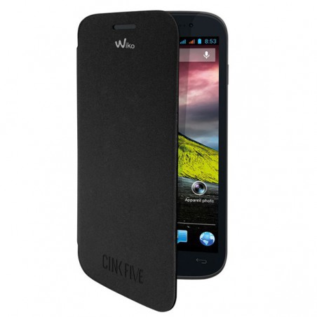 FUNDA WIKO CON TAPA CINK FIVE NEGRO*