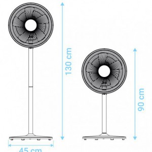 VENTILADOR DE PIE ZERMATT 3046W RADIAL BLANCO BASE RED. 45W