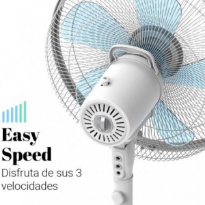 VENTILADOR DE PIE ZERMATT 3046W RADIAL BLANCO BASE RED. 45W
