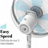 VENTILADOR DE PIE ZERMATT 3046W RADIAL BLANCO BASE RED. 45W