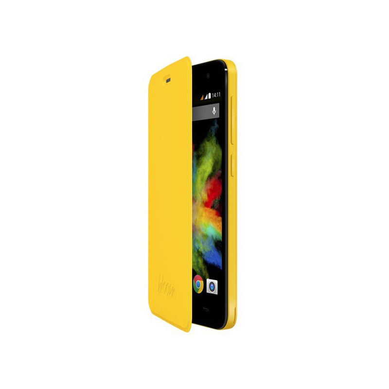 FUNDA WIKO CON TAPA BLOOM AMARILLO