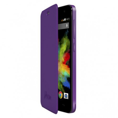FUNDA WIKO CON TAPA BLOOM PURPURA 