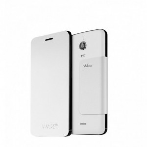 FUNDA WIKO CON TAPA WAX BLANCO 