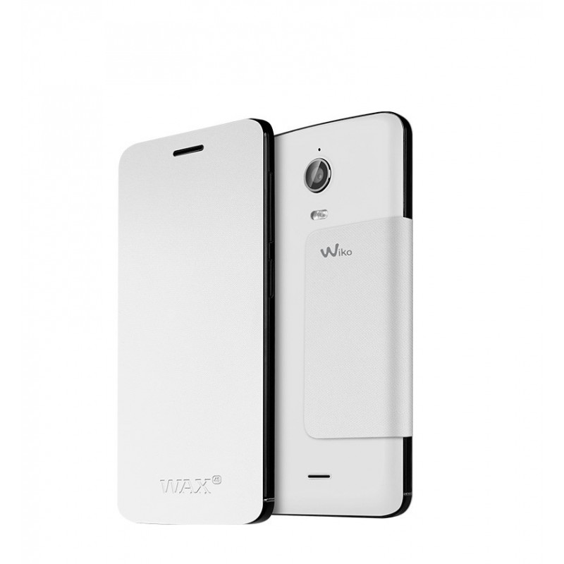 FUNDA WIKO CON TAPA WAX BLANCO 