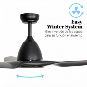 VENTILADOR DE TECHO ALISIOS NEGRO CON LUZ LED 132CM