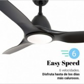 VENTILADOR DE TECHO ALISIOS NEGRO CON LUZ LED 132CM
