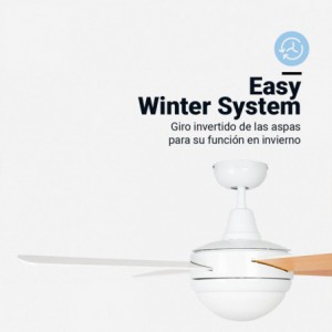 VENTILADOR DE TECHO SIROCO BLANCO-MARRÓN 4 ASPAS 106 CM