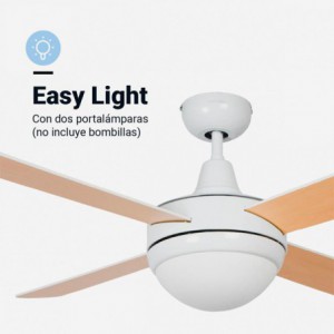 VENTILADOR DE TECHO SIROCO BLANCO-MARRÓN 4 ASPAS 106 CM