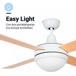 VENTILADOR DE TECHO SIROCO BLANCO-MARRÓN 4 ASPAS 132 CM