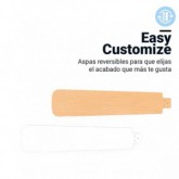 VENTILADOR DE TECHO SIROCO BLANCO-MARRÓN 4 ASPAS 132 CM