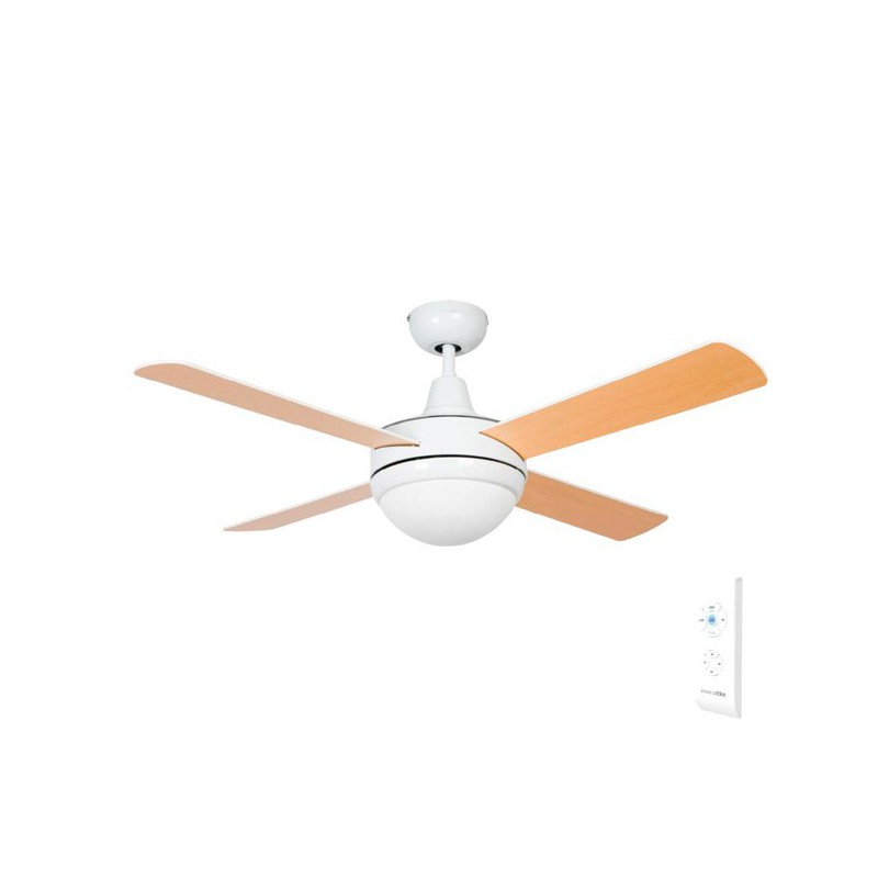 VENTILADOR DE TECHO SIROCO BLANCO-MARRÓN 4 ASPAS 132 CM