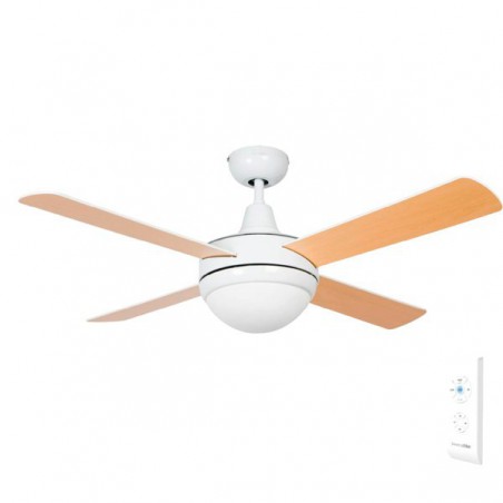 VENTILADOR DE TECHO SIROCO BLANCO-MARRÓN 4 ASPAS 132 CM