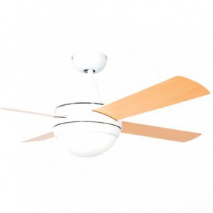 VENTILADOR DE TECHO SIROCO BLANCO-MARRÓN 4 ASPAS 132 CM